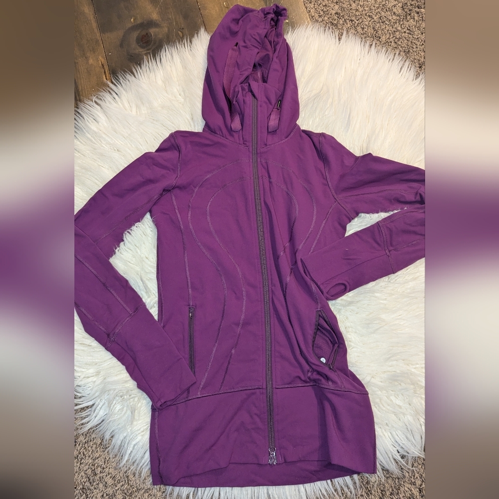 Lululemon Stride Hooded Jacket Berry Size 4 Womens - Picture 6 of 9